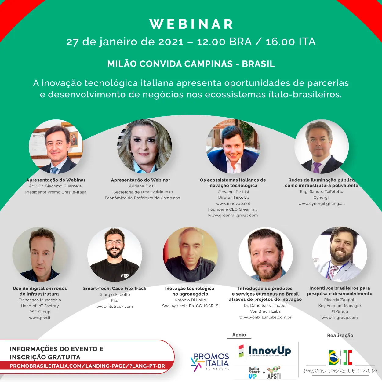 Webinar Milão convida Campinas – Brasil