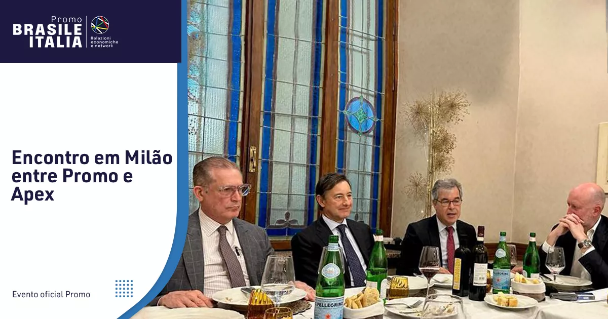 No dia de ontem, a Promo Brasile Italia, presidida por Giacomo Guarnera, e a Promo Brasil, presidida por Andrea Matarazzo, promoveram um almoço em Milão com o Presidente da Apex, Jorge Viana, e o Diretor, Floriano Pesaro. Foi a oportunidade para discutir sobre possíveis parcerias entre Apex, Promo Brasile Italia e PromoBrasil. Agradecemos a presença dos outros convidados: o Embaixador Hadil Rocha Vianna, o Diretor da Promos, Andrea Bonalumi, o Presidente da AICE, David Doninotti, e a Responsável LATAM de Assolombarda, Anna Gigliola.