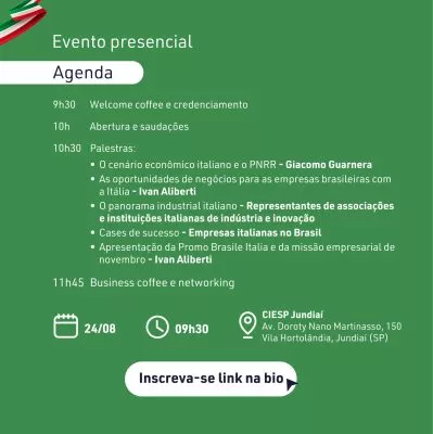 Jundiaí incontra l'Italia: iscrizioni aperte